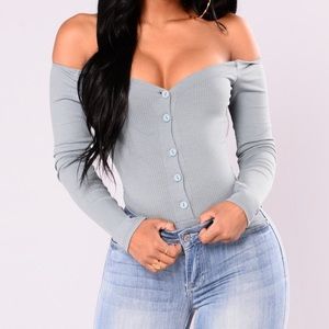 Fashion Nova Fool in Love Off Shoulder Bodysuit